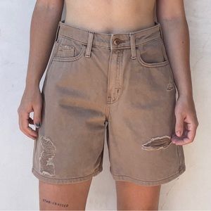 Wild Fable high waisted brown tan vintage 90s denim shorts Bermuda